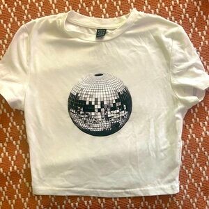 Mirrorball Baby Tee
Cropped 
Super cute 
size small 
shein